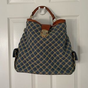 Marc Jacobs Anna Quilted Denim Hobo Bag with Dust Bag